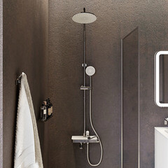 Душевая система Iddis Shelfy с верхним душем с лейкой с изливом хром (SHESBBTi06) - фото 4