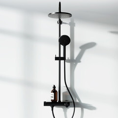 Душевая система Damixa Jupiter с верхним душем с лейкой черная (977750300) - фото 7