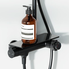 Душевая система Damixa Jupiter с верхним душем с лейкой черная (977750300) - фото 5