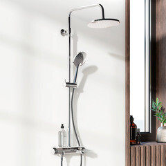 Душевая система Damixa Jupiter с верхним душем с лейкой хром (977750000) - фото 3