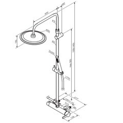 Душевая система Damixa Scandinavian Pure с верхним душем с лейкой хром (936710000) - фото 4