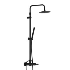 Душевая система Damixa Scandinavian Pure с верхним душем с лейкой черная (936710300) - фото 1