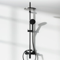 Душевая система Damixa Jupiter с верхним душем с лейкой черная (977710300) - фото 7