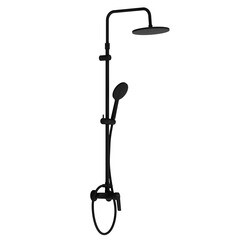 Душевая система Damixa Jupiter с верхним душем с лейкой черная (977710300) - фото 1