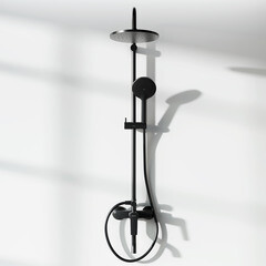 Душевая система Damixa Jupiter с верхним душем с лейкой с изливом черная (977740300) - фото 7