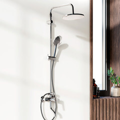 Душевая система Damixa Jupiter с верхним душем с лейкой с изливом хром (977740000) - фото 5