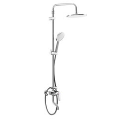Душевая система Damixa Jupiter с верхним душем с лейкой с изливом хром (977740000) - фото 1
