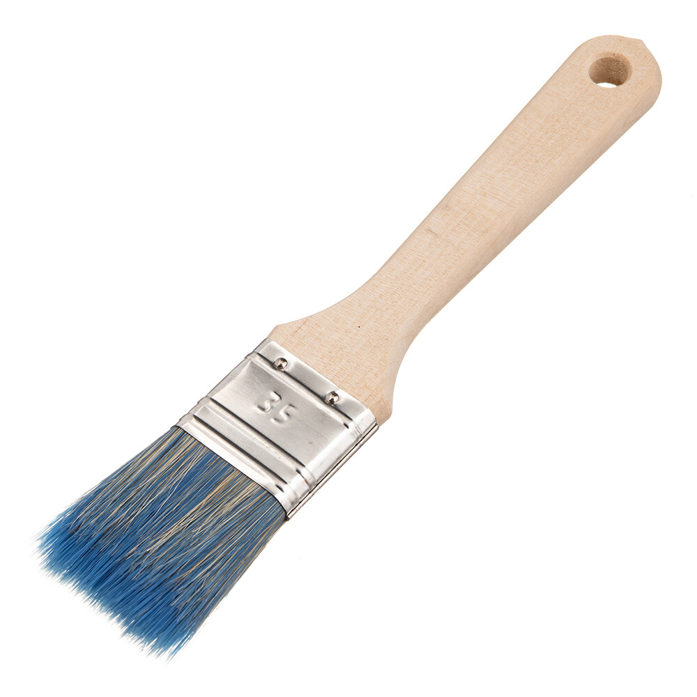 Изображение товара Кисть плоская смешанная щетина деревянная ручка Wenzo Wood 35х12 мм для красок на водной основе