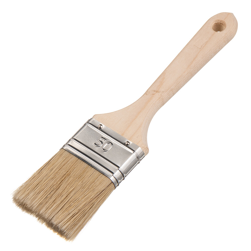 Изображение товара Кисть Wenzo Wood 441050 Плоская натуральная щетина 50x14 мм для ЛКМ