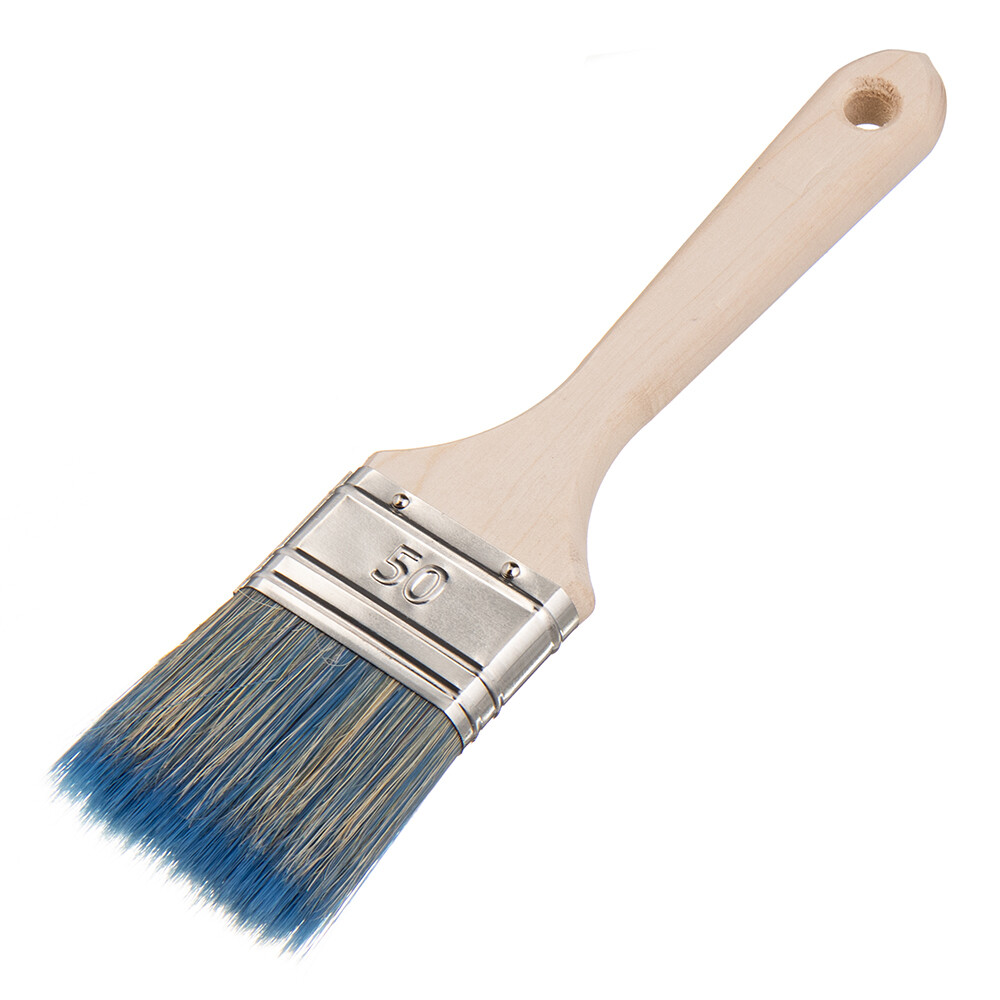 Изображение товара Кисть плоская смешанная щетина деревянная ручка Wenzo Wood 50х14 мм для красок на водной основе