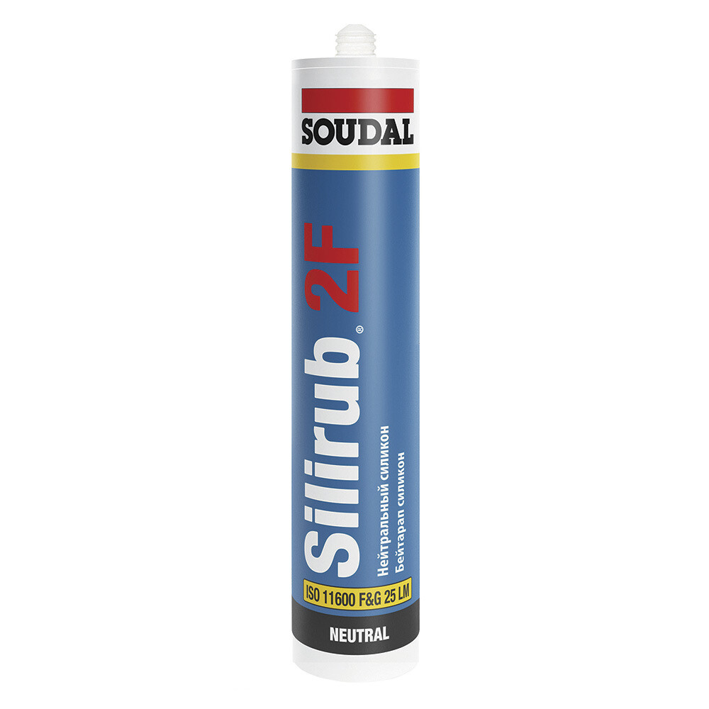 Изображение товара Герметик силиконовый нейтральный Soudal Silirub 2F прозрачный 300 мл