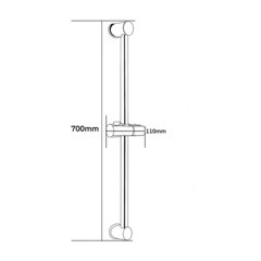 Штанга для душа Voda 700 мм без мыльницы металл/пластик черная (VSR24Black) - фото 5