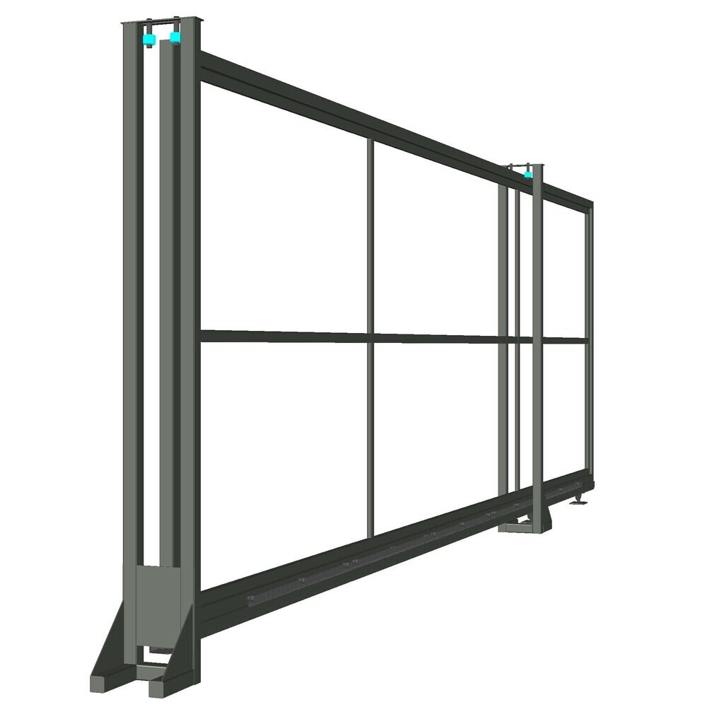 Изображение товара Откатные каркасные ворота Ювента 4х2 м серые без автоматики, универсальные