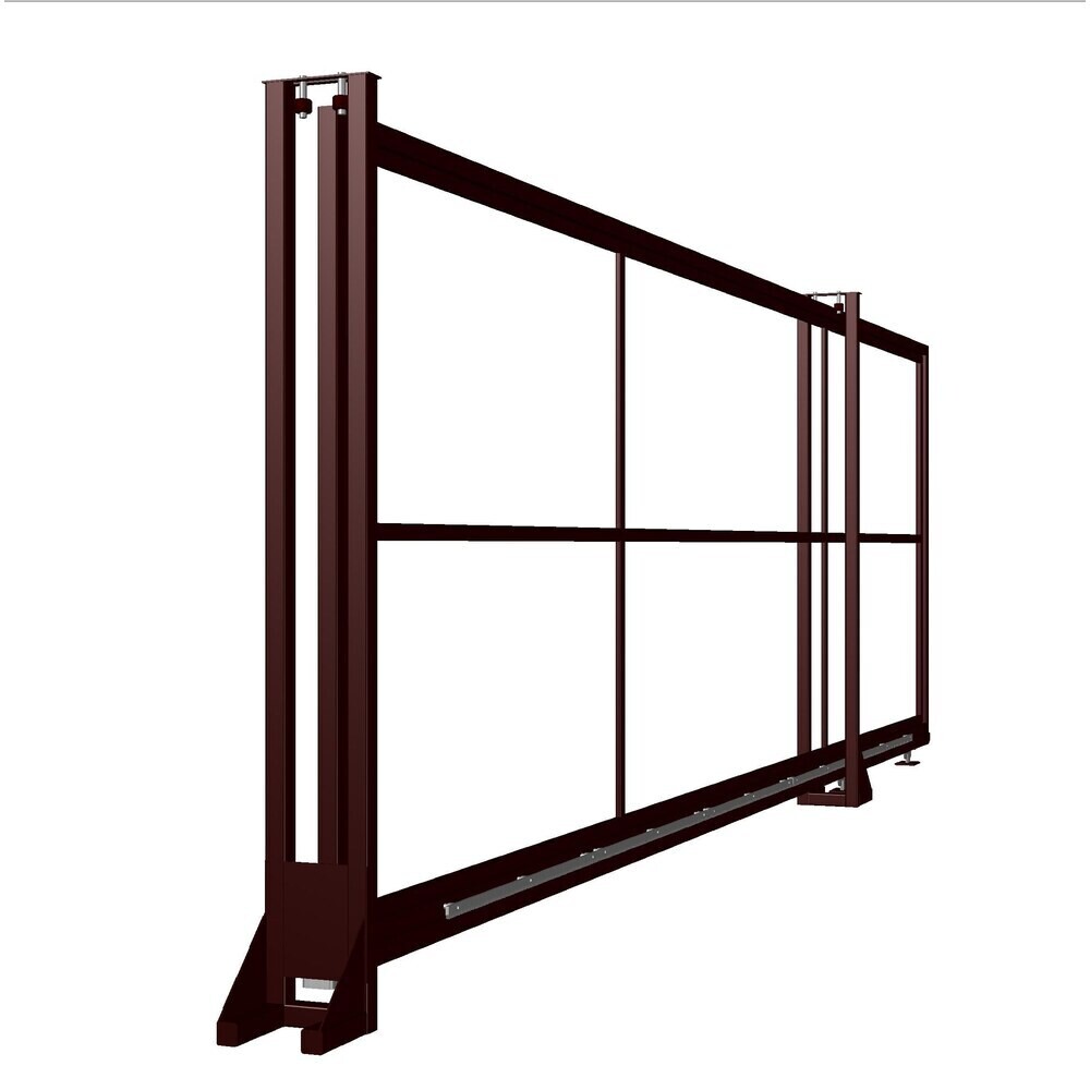 Изображение товара Откатные ворота с каркасом под автоматику 4х2 м коричневые