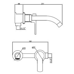 Смеситель для раковины встраиваемый Esko черный однорычажный (SM28 B) - фото 9