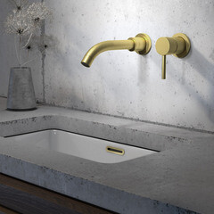 Смеситель для раковины встраиваемый Esko однорычажный золото (SM28 GLD) - фото 2