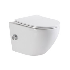 Изображение товара Унитаз подвесной BelBagno Uno безободковый с функцией биде и сиденьем дюропласт микролифт (BB3105CHR-BS/SC)