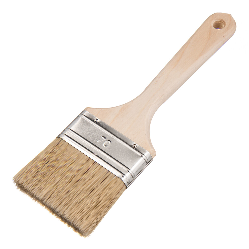 Изображение товара Кисть плоская натуральная щетина деревянная ручка Wenzo Wood 70х14 мм для эмалей и лаков на алкидной основе Изображение товара Кисть плоская натуральная щетина деревянная ручка Wenzo Wood 70х14 мм для эмалей и лаков на алкидной основе