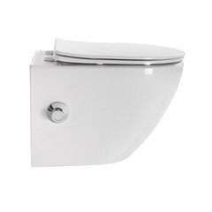 Унитаз подвесной BelBagno Uno безободковый с функцией биде и сиденьем дюропласт микролифт (BB3105CHR-BS/SC) - фото 2