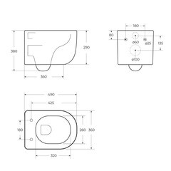 Унитаз подвесной BelBagno Soft-Tor безободковый с сиденьем дюропласт микролифт смыв торнадо (BB084CH-TOR/BB2034SC) - фото 3