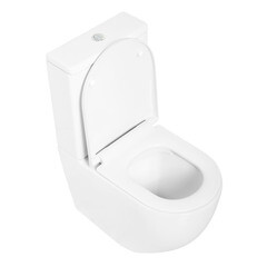 Унитаз-компакт Cezares Stylus безободковый с горизонтальным выпуском с сиденьем дюропласт микролифт белый (CZR-152-CPR/CZR-GN-SC) - фото 7