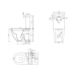 Унитаз-компакт Cezares Stylus безободковый с горизонтальным выпуском с сиденьем дюропласт микролифт белый (CZR-152-CPR/CZR-GN-SC) - фото 2