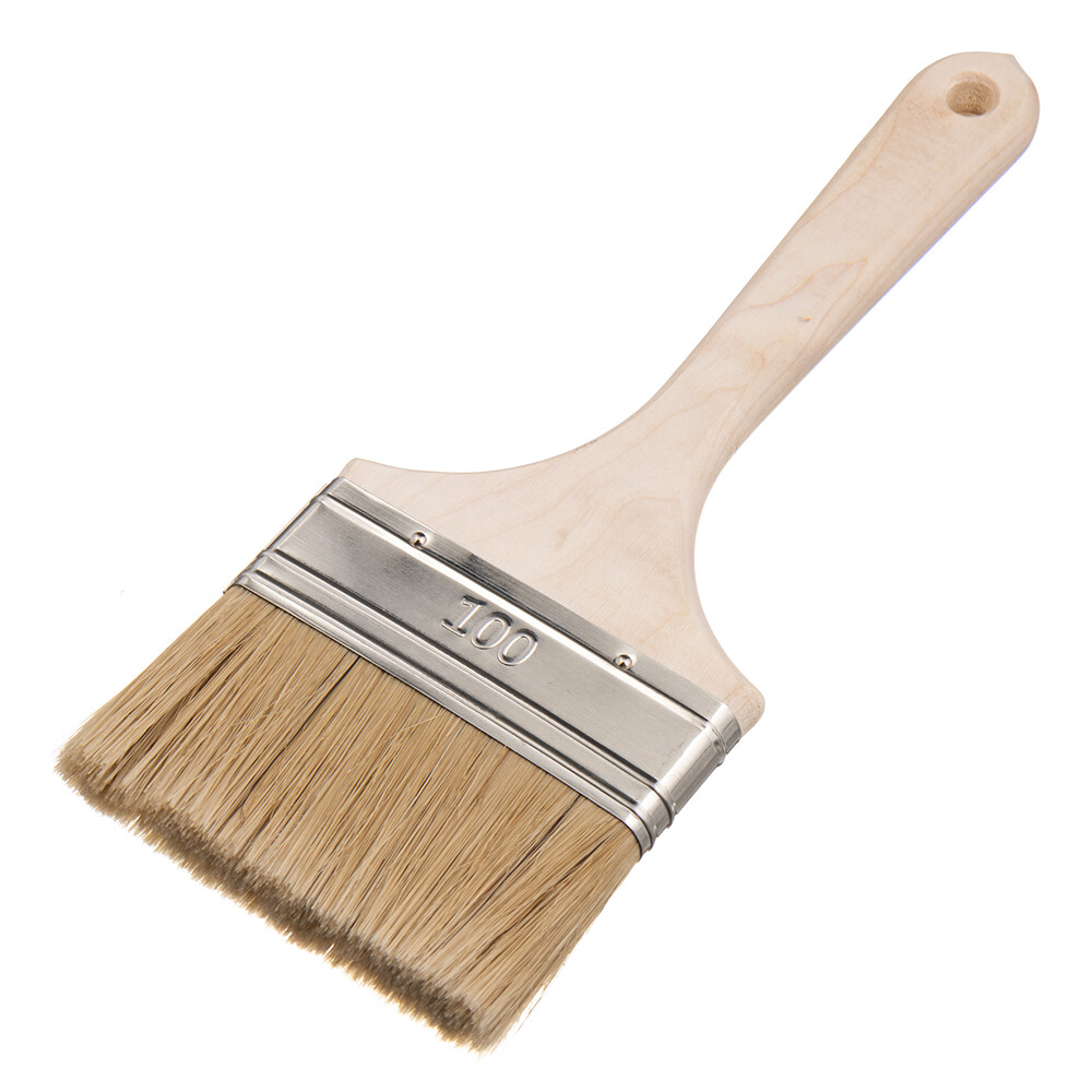 Изображение товара Кисть плоская натуральная щетина деревянная ручка Wenzo Wood 100х14 мм для эмалей и лаков на алкидной основе Изображение товара Кисть плоская натуральная щетина деревянная ручка Wenzo Wood 100х14 мм для эмалей и лаков на алкидной основе