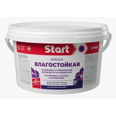 Краска влагостойкая Старт белоснежная 1 кг