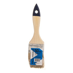 Кисть плоская смешанная щетина деревянная ручка 50х12 мм для красок и антисептиков на водной основе - фото 3