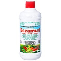 Изображение товара Удобрение жидкое для овощей и фруктов биоактивированное Богатый БашИнком 0,5 л