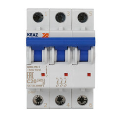 Автоматический выключатель модульный КЭАЗ OptiDin 3P 20А тип C 6 кА 380 В (260793) - фото 6