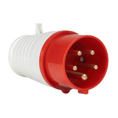 Вилка силовая прямая переносная КЭАЗ с заземлением 3Р+РЕ+N 16 А 380 В IP44 красная (222738) - фото 5