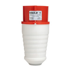 Вилка силовая прямая переносная КЭАЗ с заземлением 3Р+РЕ+N 16 А 380 В IP44 красная (222738) - фото 3