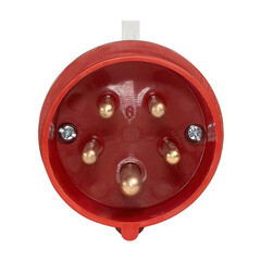 Вилка силовая прямая переносная КЭАЗ с заземлением 3Р+РЕ+N 16 А 380 В IP44 красная (222738) - фото 2