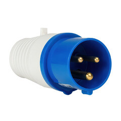 Вилка силовая прямая переносная КЭАЗ с заземлением 2P+PE 32 А 220 В IP44 синяя (222736) - фото 5