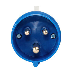 Вилка силовая прямая переносная КЭАЗ с заземлением 2P+PE 32 А 220 В IP44 синяя (222736) - фото 4