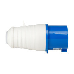 Вилка силовая прямая переносная КЭАЗ с заземлением 2P+PE 32 А 220 В IP44 синяя (222736) - фото 3