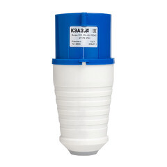 Вилка силовая прямая переносная КЭАЗ с заземлением 2P+PE 32 А 220 В IP44 синяя (222736) - фото 2