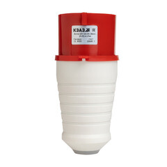 Вилка силовая прямая переносная КЭАЗ с заземлением 3Р+РЕ+N 32 А 380 В IP44 красная (222740) - фото 2