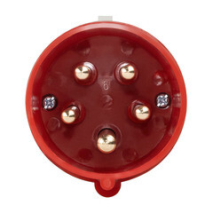 Вилка силовая прямая переносная КЭАЗ с заземлением 3Р+РЕ+N 32 А 380 В IP44 красная (222740) - фото 3