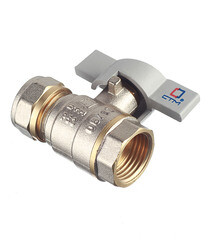 Кран шаровой латунный СТМ 16 обж(ц) х 1/2 ВР(г) для металлопластиковых труб бабочка прямой - фото 6