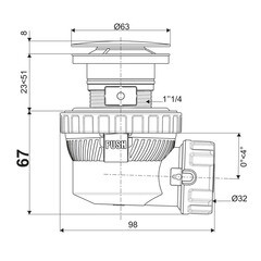 Сифон для раковины Wirquin Pro 1 1/4х32 мм с выпуском черный (30723978) - фото 6