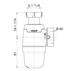 Сифон для раковины Wirquin Neo 1 1/4х40 мм без выпуска с соединением 40 мм (30987068) - фото 4