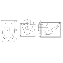 Унитаз подвесной AM.PM X-Joy безободковый с сиденьем дюропласт микролифт (C851701SC) - фото 2