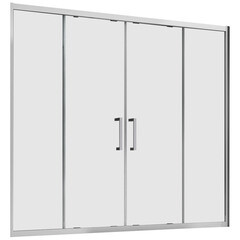 Шторка на ванну раздвижная 160х140х0,6 см профиль хром Abber Schwarzer Diamant (AG57160) - фото 1