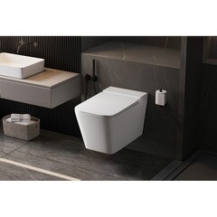 Унитаз подвесной Abber Rechteck с сиденьем дюропласт микролифт с импульсным смывом торнадо (AC1202P) - фото 4