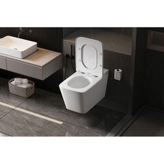 Унитаз подвесной Abber Rechteck с сиденьем дюропласт микролифт с импульсным смывом торнадо (AC1202P) - фото 5