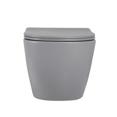 Унитаз подвесной Abber Bequem безободковый серый с сиденьем дюропласт микролифт (AC1101MG) - фото 2