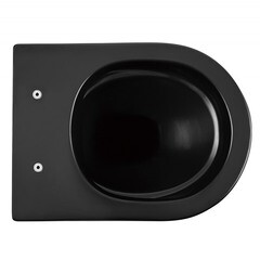 Унитаз подвесной Abber Bequem безободковый черный с сиденьем дюропласт микролифт (AC1103MB) - фото 9