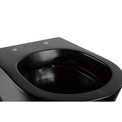 Унитаз подвесной Abber Bequem безободковый черный с сиденьем дюропласт микролифт (AC1103MB) - фото 8